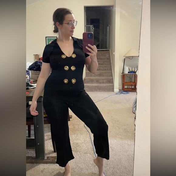 60s 70s Vintage mod knit jumpsuit - Picture 1 of 10